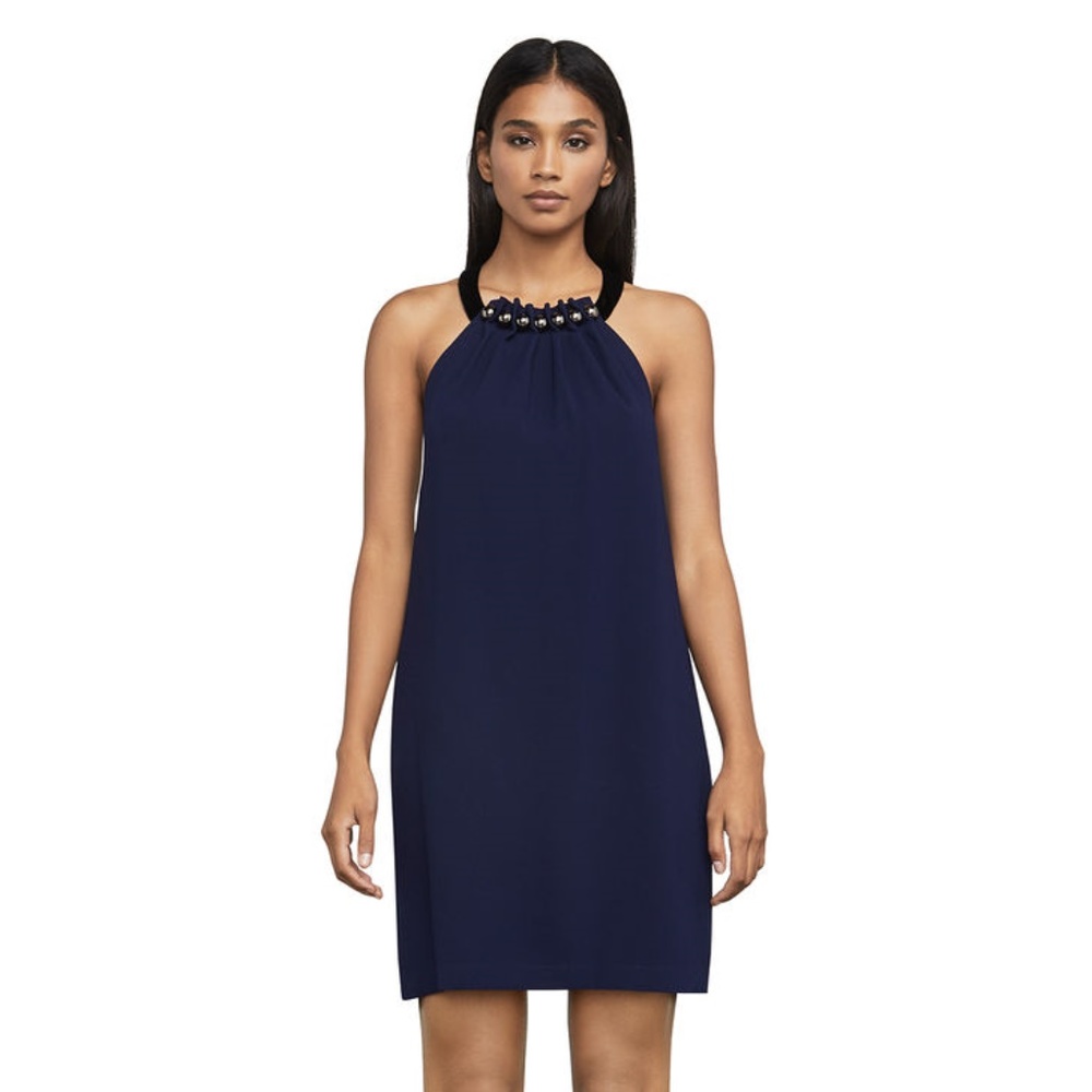 BCBGMAXAZRIA Roya Beaded Halter Dress